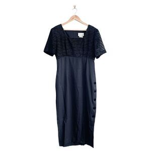 Beechers Brook Womens Midi Dress Short Sleeve Black Size 10 LBD